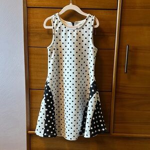 Rare Editions Black and White Polka Dot Dress